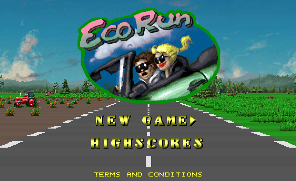 Screenshot of main menu from the game Preem EcoRun