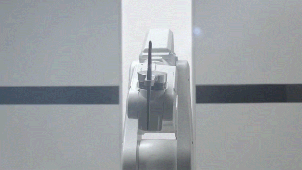 Animated GIF of the Ibis Sleepart robot holding a brush